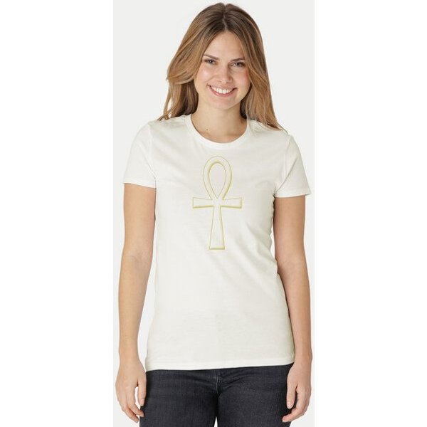 Peaces.bio - handbedruckte Biomode Damen Fit T-Shirt Ankh