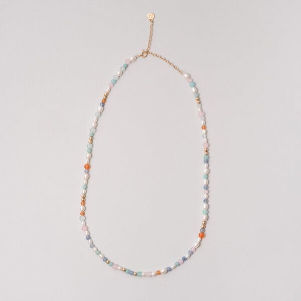 fejn jewelry Kette 'summer pearl' mit Süsswasserperlen und Halbedelsteinen