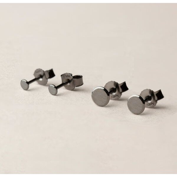 ChristinaPauls Slow jewellery Punkt Ohrstecker in 925 Silber und schwarzrutheniertem Silber