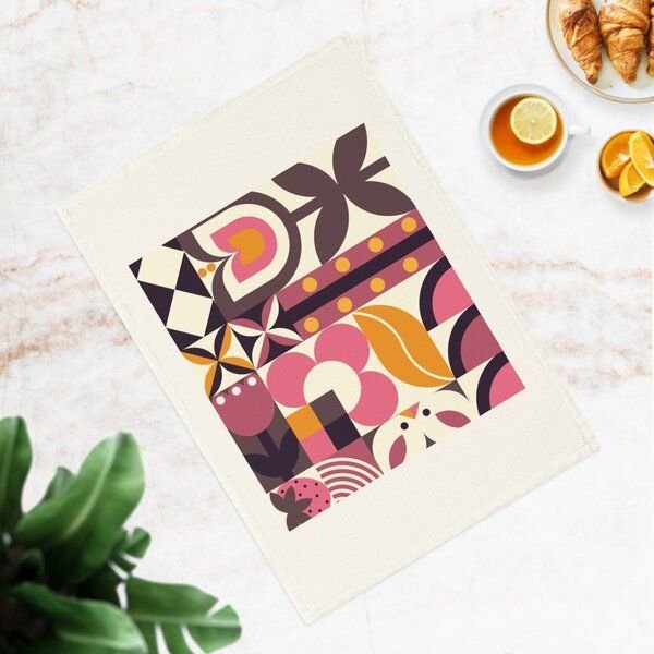 PepMelon Frühling Bauhaus Design Bio-Baumwolle Geschirrtuch, 50 x 70 cm