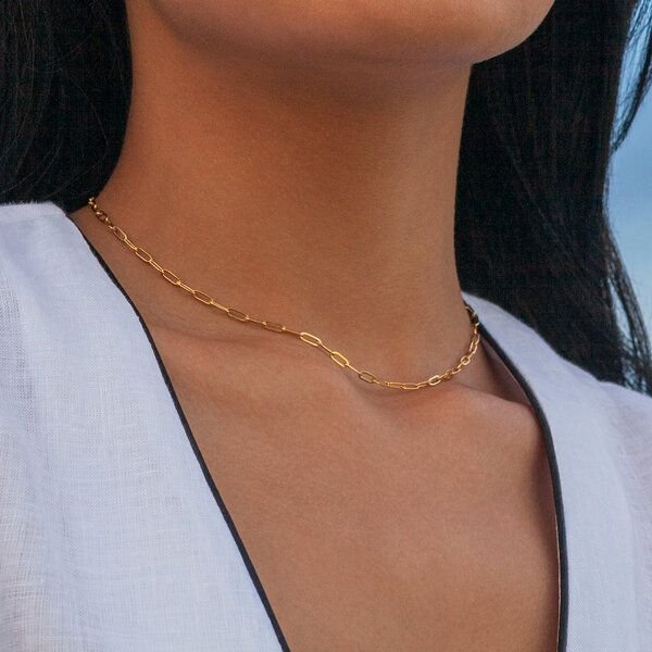 ALEXASCHA Dünne Gliederkette mit ovalen Gliedern | silber, gold, roségold | 18k Vergoldung