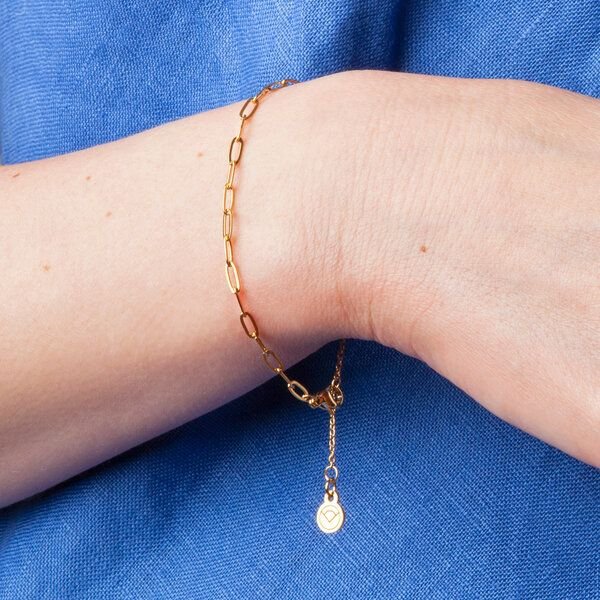 ALEXASCHA Feines Gliederarmband mit ovalen Gliedern | silber, gold, roségold | 18k Vergoldung