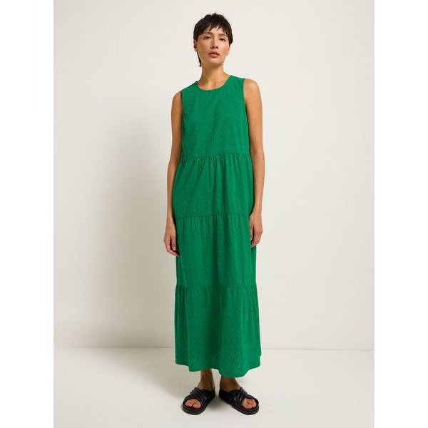 LANIUS Maxikleid mit Stickerei aus Bio-Baumwolle