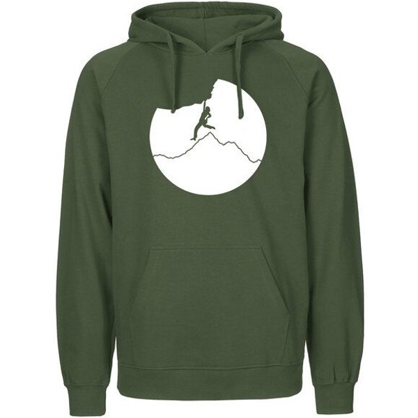 HANDGEDRUCKT "Klettern" Männer Hoody Neutral