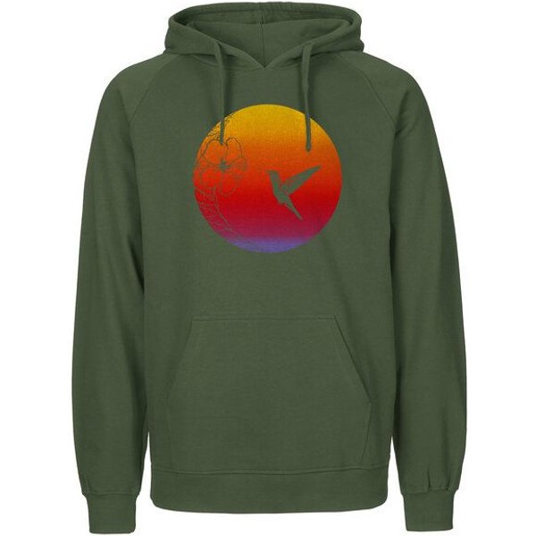 HANDGEDRUCKT "Kolibri" Männer Hoody Neutral