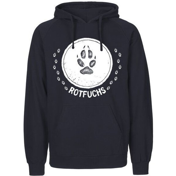 HANDGEDRUCKT "Trittsiegel RotFuchs" Männer Hoody Neutral