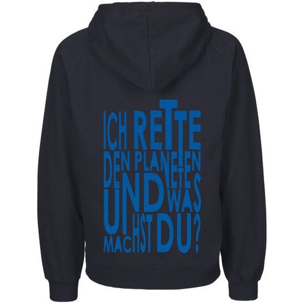 HANDGEDRUCKT "Weltretten" Männer Hoody Neutral