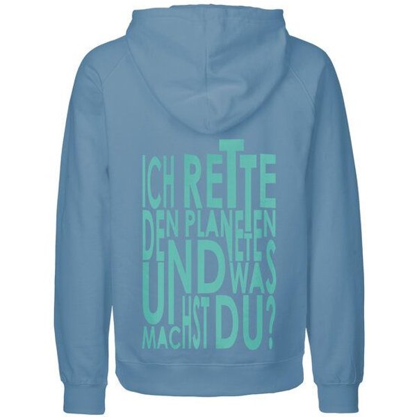 HANDGEDRUCKT "Weltretten" Männer Hoody Neutral