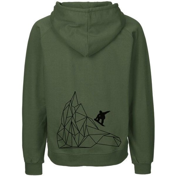 HANDGEDRUCKT "Origamipiste" Männer Zip Hoody Neutral