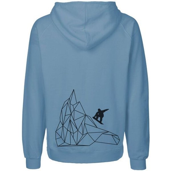 HANDGEDRUCKT "Origamipiste" Männer Zip Hoody Neutral