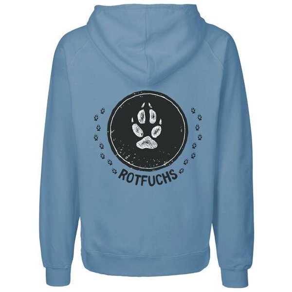 HANDGEDRUCKT "Trittsiegel RotFuchs" Männer Zip Hoody Neutral