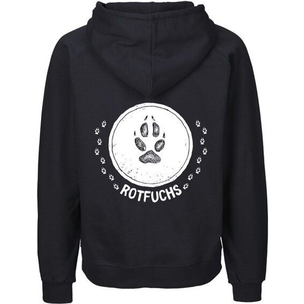 HANDGEDRUCKT "Trittsiegel RotFuchs" Männer Zip Hoody Neutral
