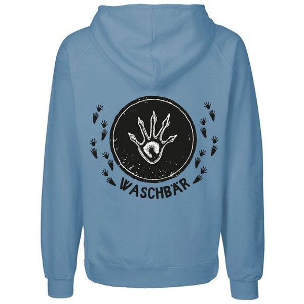 HANDGEDRUCKT "Trittsiegel WaschBär" Männer Zip Hoody Neutral