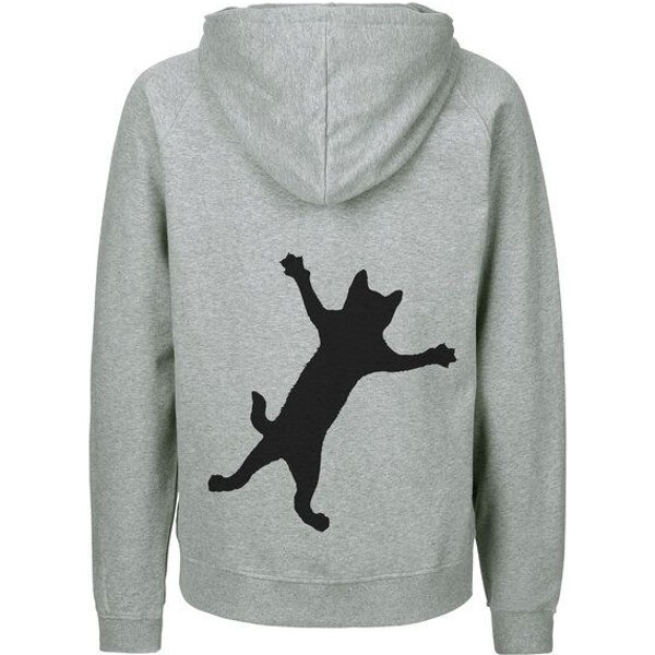 HANDGEDRUCKT "Klammerkatze" Männer Zip Hoody Neutral