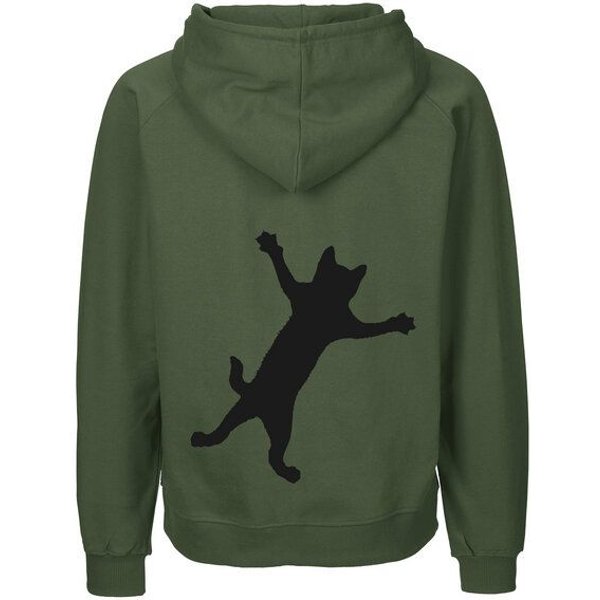 HANDGEDRUCKT "Klammerkatze" Männer Zip Hoody Neutral
