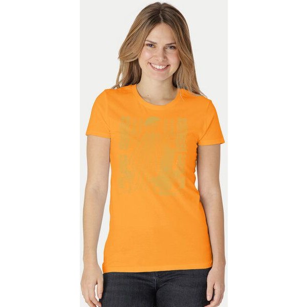 Peaces.bio - handbedruckte Biomode Damen Fit T-Shirt Sonnenscheibe Aton