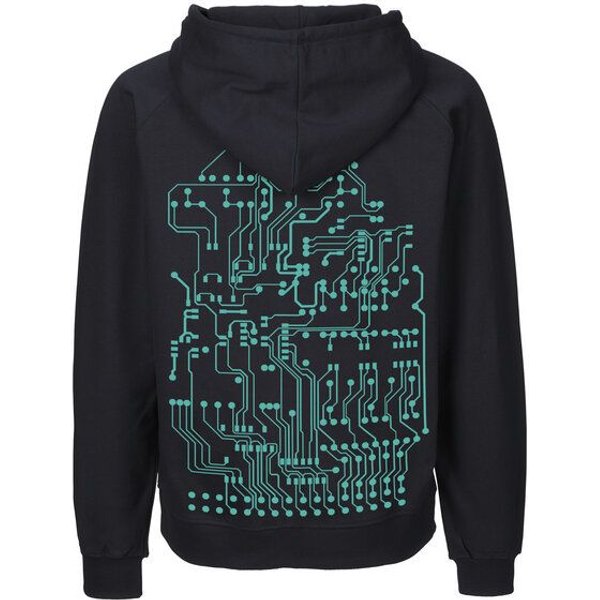 HANDGEDRUCKT "Vernetzt" Männer Zip Hoody Neutral