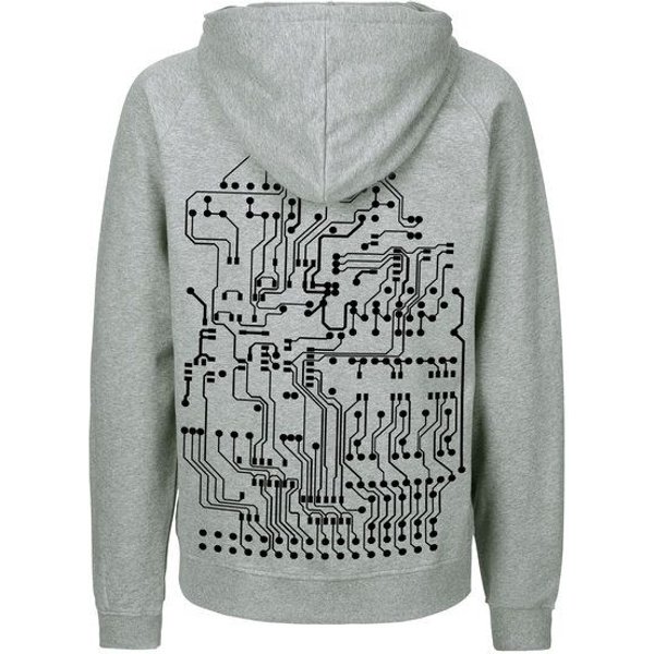 HANDGEDRUCKT "Vernetzt" Männer Zip Hoody Neutral