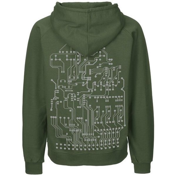 HANDGEDRUCKT "Vernetzt" Männer Zip Hoody Neutral