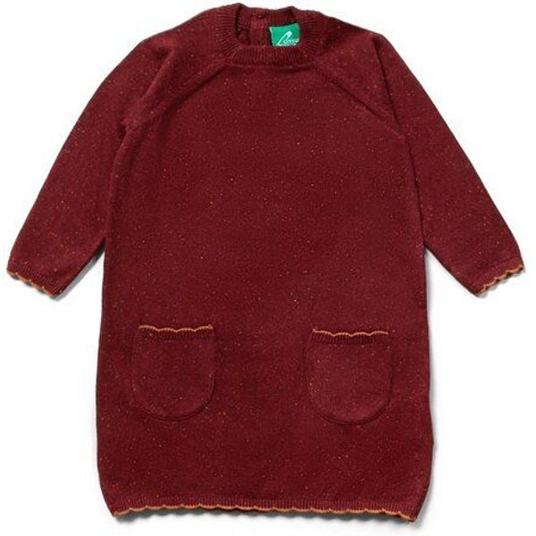 Little Green Radicals Strickkleid in Berry – mit aufgesetzten Taschen, GOTS, Fairtrade