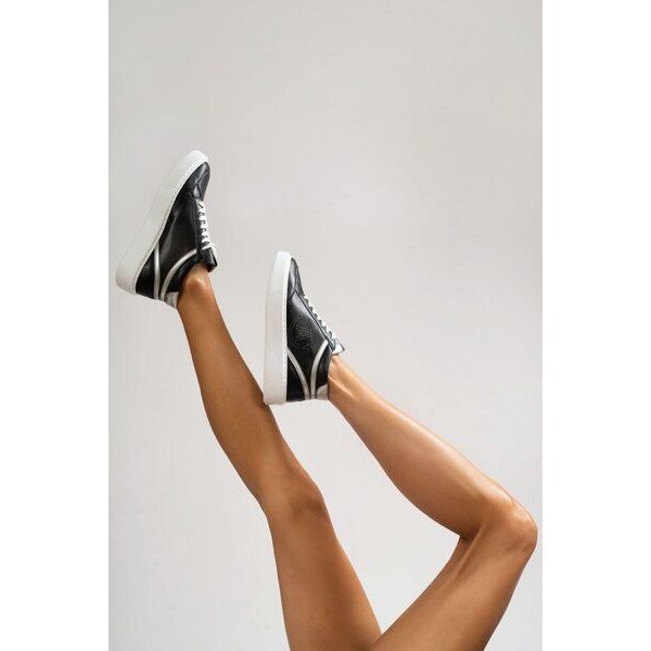 AGAZI BLANKA (black) - grape leather sneakers (vegan, plant-based)