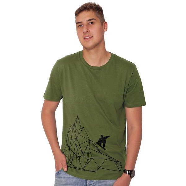 HANDGEDRUCKT RESTPOSTEN "Origamipiste" Männer T-Shirt Earth Positive