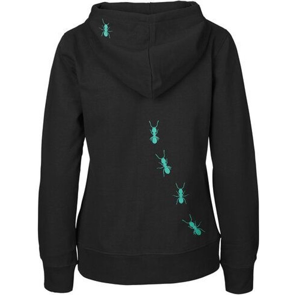 HANDGEDRUCKT "Ameisen" Frauen Zip Hoody Neutral