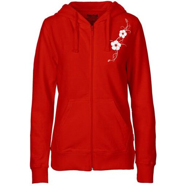 HANDGEDRUCKT "Hibisken" Frauen Zip Hoody Neutral
