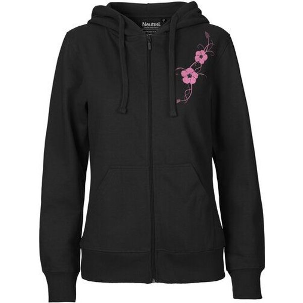 HANDGEDRUCKT "Hibisken" Frauen Zip Hoody Neutral