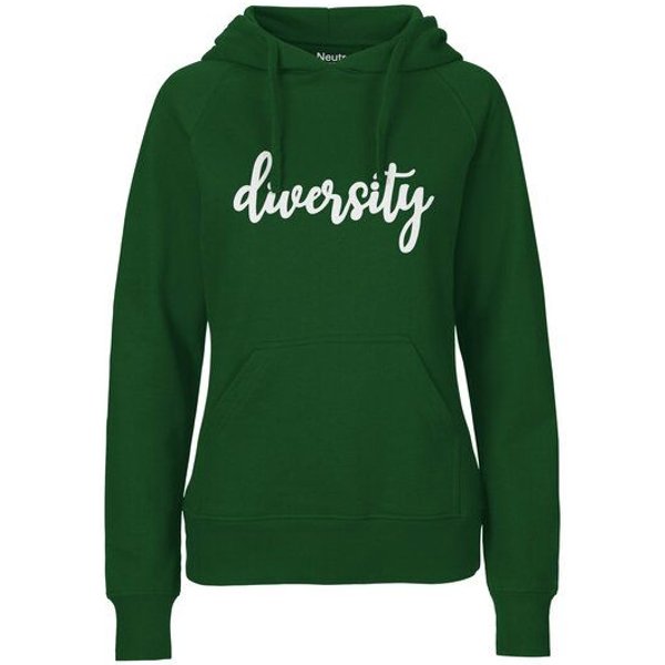 HANDGEDRUCKT "diversity" Frauen Hoody Neutral