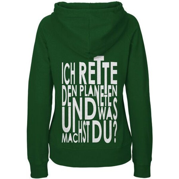 HANDGEDRUCKT "Weltretten" Frauen Hoody Neutral