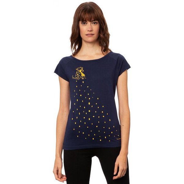 FellHerz Damen T-Shirt Doglove dunkelblau aus 100% Biobaumwolle
