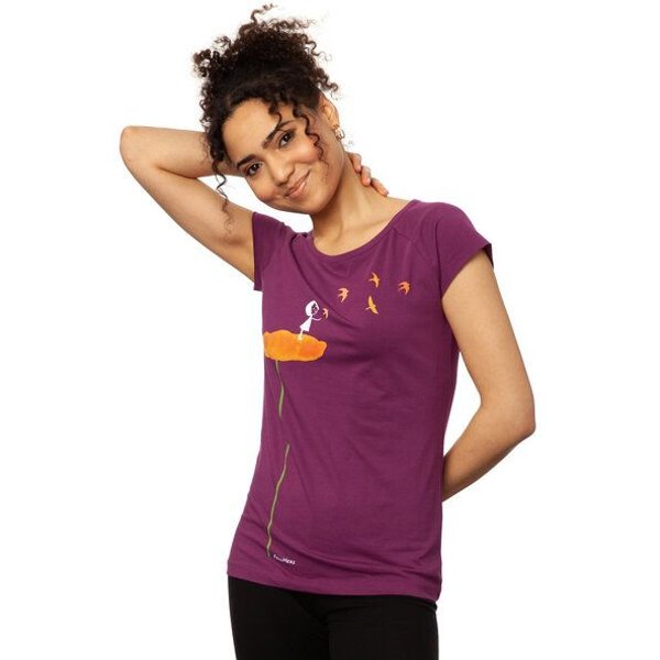 FellHerz Damen T-Shirt Schwalbenzug aus 100% Biobaumwolle