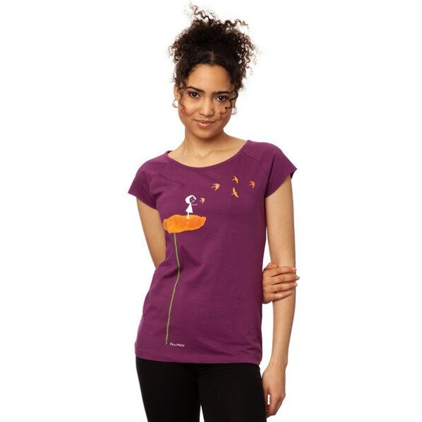 FellHerz Damen T-Shirt Schwalbenzug aus 100% Biobaumwolle