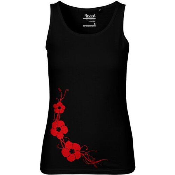 HANDGEDRUCKT "Hibisken" Frauen Tank Top Neutral