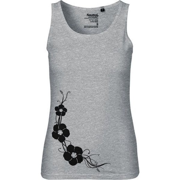 HANDGEDRUCKT "Hibisken" Frauen Tank Top Neutral
