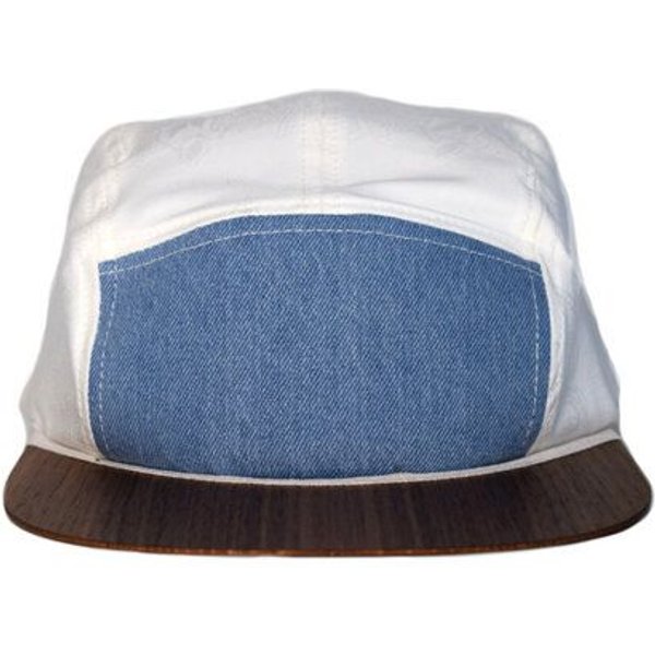 Lou-i Jeans-Cap mit edlem Holzschild - Made in Germany - Denim Snapback