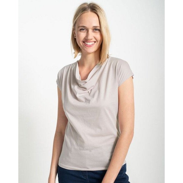 Alma & Lovis Shirt mit Wasserfall-Ausschnitt, aus Bio-Baumwolle | Short Cascade