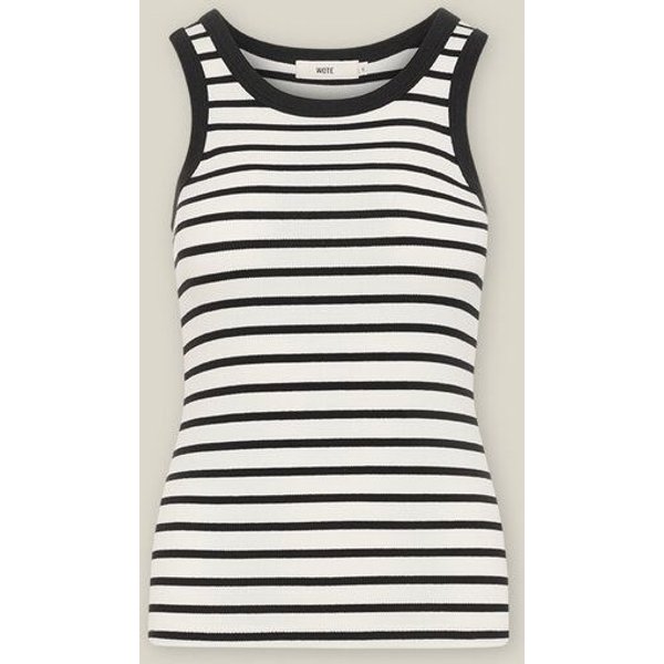 WOTE Damen geripptes Streifen-Tanktop New Shape aus Bio-Baumwolle