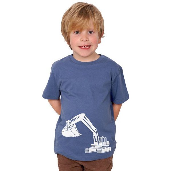 HANDGEDRUCKT "Bagger" Unisex Kinder T-Shirt Earth Positive