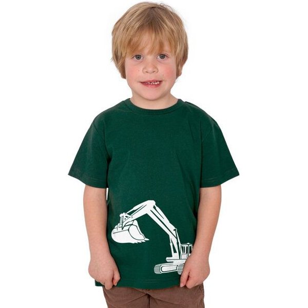HANDGEDRUCKT "Bagger" Unisex Kinder T-Shirt Earth Positive