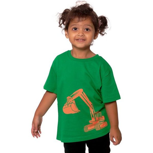 HANDGEDRUCKT "Bagger" Unisex Kinder T-Shirt Earth Positive