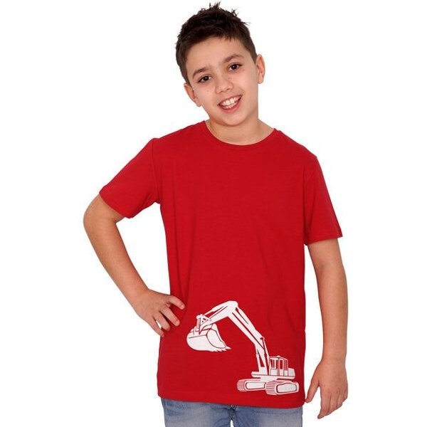 HANDGEDRUCKT "Bagger" Unisex Kinder T-Shirt Earth Positive