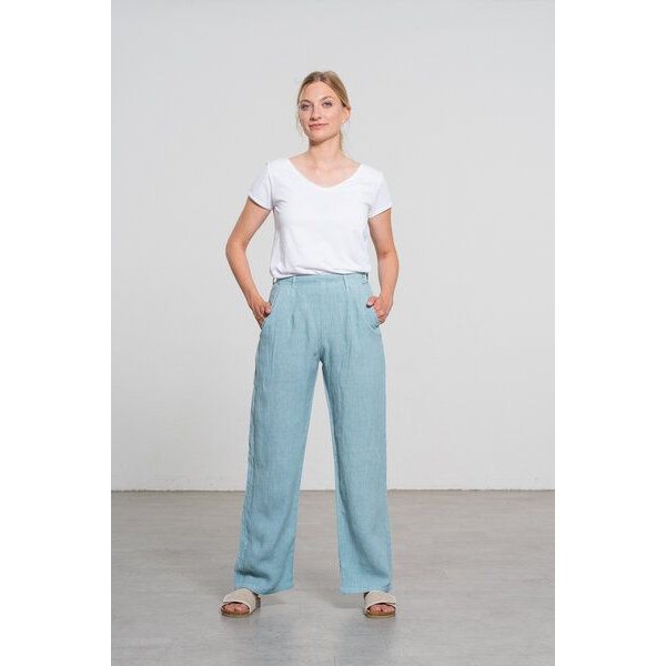 Feuervogl fv-Fre:ya | High Waist | Straight Relaxed | Side Zip | Linen