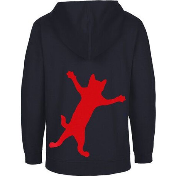 HANDGEDRUCKT "Klammerkatze" Kinder Zip Hoody Neutral