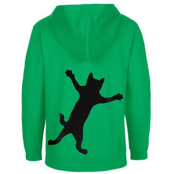 HANDGEDRUCKT "Klammerkatze" Kinder Zip Hoody Neutral