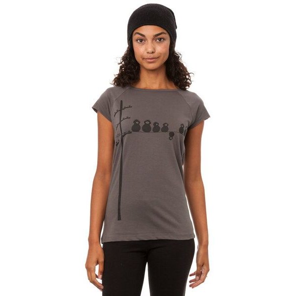 FellHerz Make Some Noise Cap Sleeve dunkelgrau aus 100% Biobaumwolle