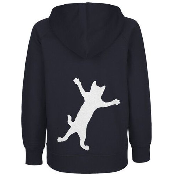 HANDGEDRUCKT "Klammerkatze" Kinder Hoody Neutral