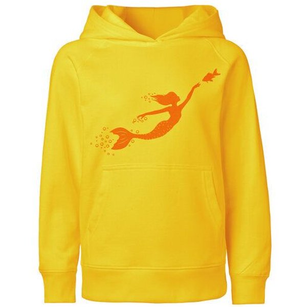 HANDGEDRUCKT "Meerjungfrau" Kinder Hoody Neutral