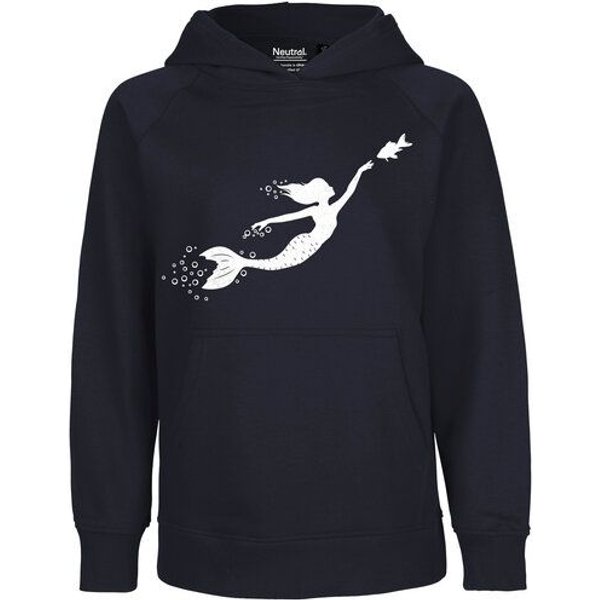 HANDGEDRUCKT "Meerjungfrau" Kinder Hoody Neutral